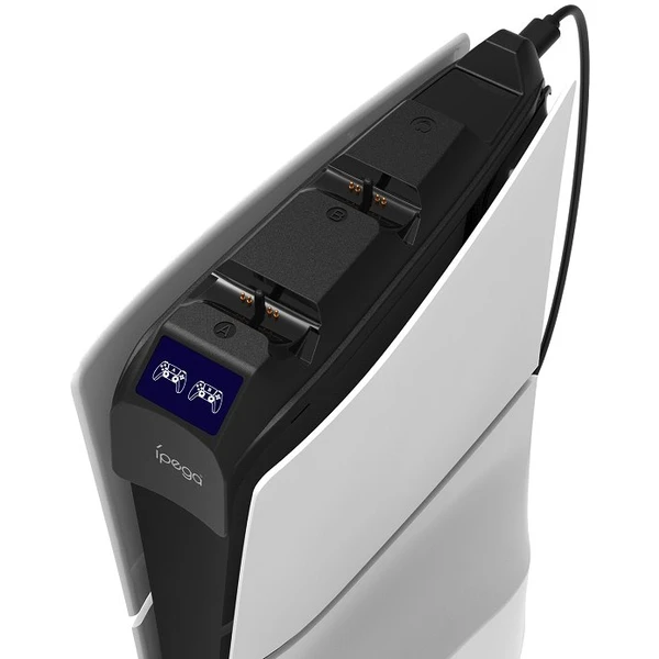 iPega P5S016 Dual Charger Dock s držákem na sluchátka a ovladače pro PS5 Slim černý - Nabíječky - Obrázek 02E3000L01