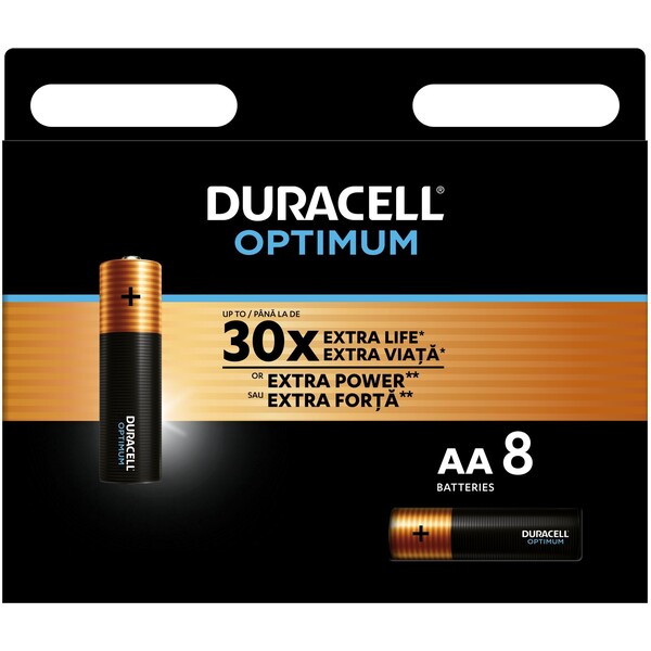 Levně Duracell Optimum alkalická baterie AA 1500 8 ks
