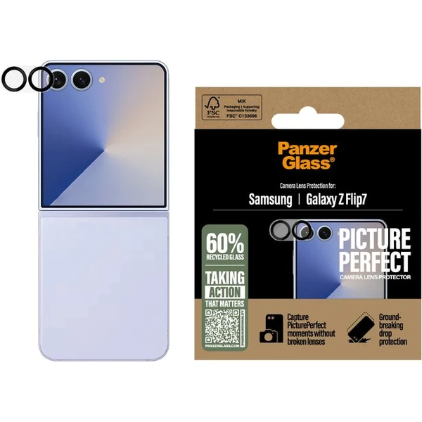 PanzerGlass® Hoops™ kroužky pro čočky fotoaparátu Samsung Galaxy Z Flip7 čiré - Ochranné folie a skla - Obrázek 05SE000K01
