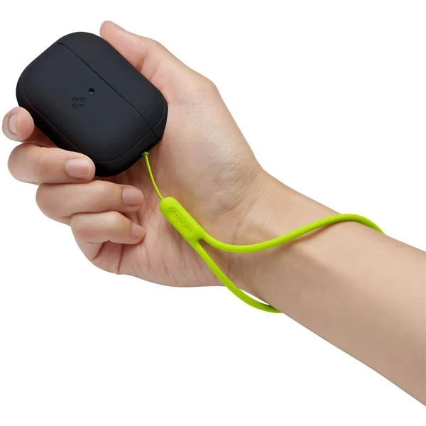 Spigen Silicone Fit pouzdro s poutkem Apple AirPods Pro (2nd Gen) černé/limetkové - Pouzdra - Obrázek 09C5000L01