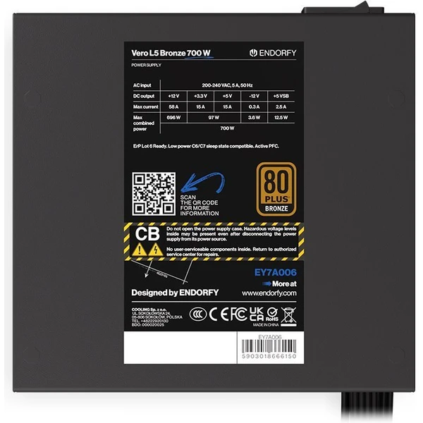 Endorfy Vero L5 Bronze 700 W - Zdroje - Obrázek 0K8N100501