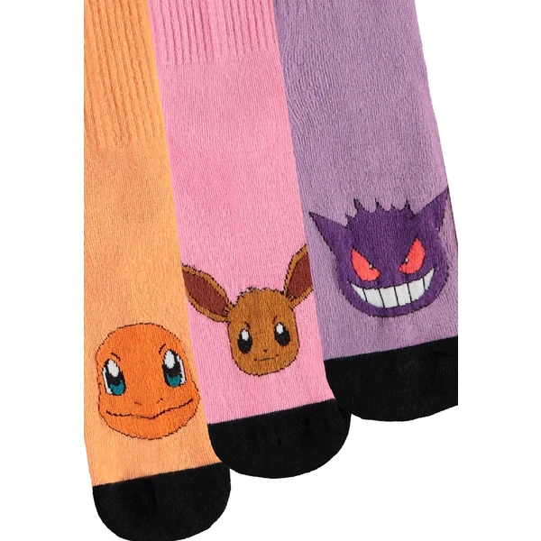 Ponožky Pokémon - Gengar, Charmander a Eevee 35/38 (3 páry) - Ponožky - Obrázek 0Y55000601