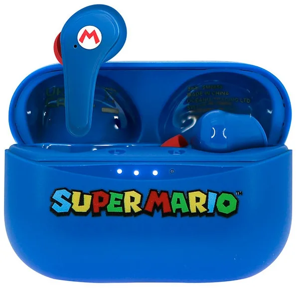 OTL bezdrátová sluchátka TWS s motivem Super Mario modrá - Sluchátka - Hlavní obrázek