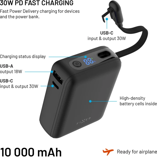 FIXED Zen 10 Loop powerbanka s LCD displejem, 30W, 10 000 mAh černá - Powerbanky - Obrázek 0e43c3f6ccc3488a9b7b3ef2f4f0d54c
