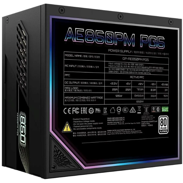GIGABYTE AORUS ELITE P850W 80+ Platinum černý - Zdroje - Obrázek 119f1970ceee4397b145415829cfb513