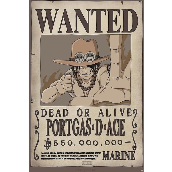 Levně Plakát One Piece - Wanted Ace (24)