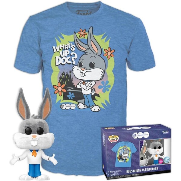 Levně Funko POP! & Tee Box: WB100- Bugs as Fred (Flocked) S