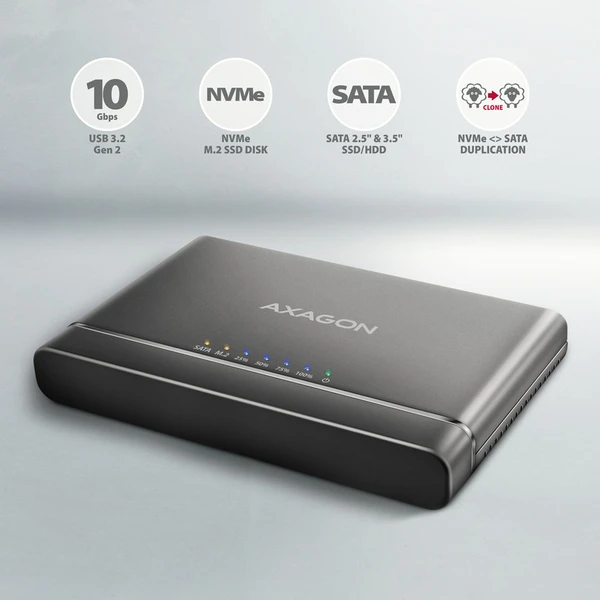 AXAGON ADSA-CC USB-C NVMe M.2 SSD 2.5'/3.5 SSD/HDD adaptér - Externí boxy - Obrázek 24P0000K01