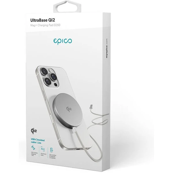 Epico UltraBase Qi2 Mag+ nabíječka stříbrná - Nabíječky - Obrázek 257G000L01