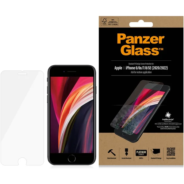 PanzerGlass Standard sklo Apple iPhone 6/6s/7/8/SE (4,7") čiré - Ochranné folie a skla - Obrázek 2QXQF00101