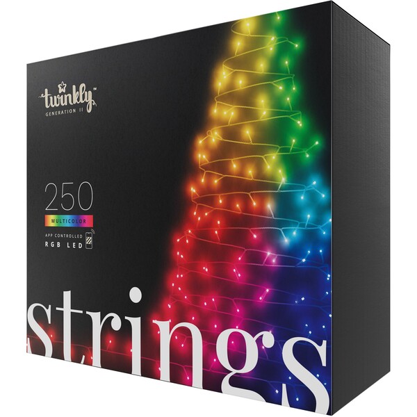 Levně Twinkly Strings Multi-Color chytré žárovky na stromeček 250 Ks 20m černý kabel