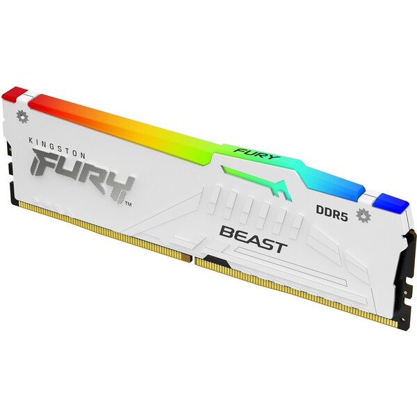 Levně Kingston Fury Beast White RGB 32GB DDR5 6000 CL36, AMD EXPO