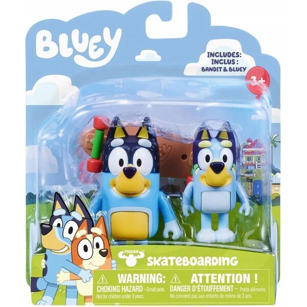 Figurky Bluey - Bluey & Bandit on skateboard