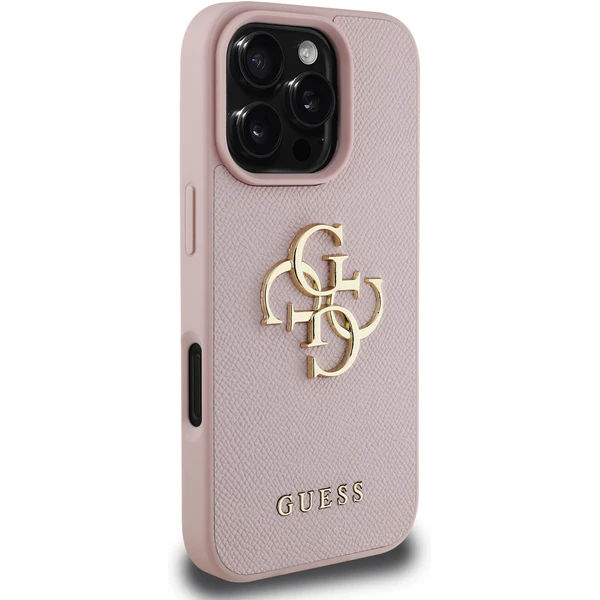 Guess PU Grained 4G Metal Logo kryt iPhone 16 Pro Max růžový - Pouzdra - Obrázek 372c408b70cd47c596d5db144464ec99
