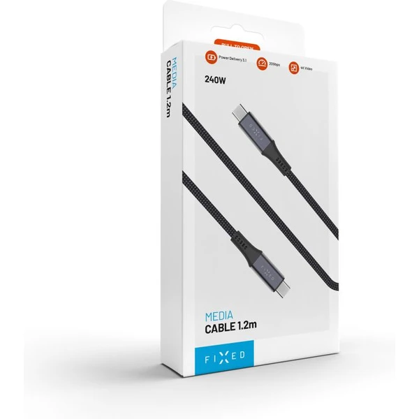 FIXED Multimedia Cabel USB-C napájecí a datový kabel 4K/60z, 20Gbps, 240W, 1,2m šedý - Kabely a redukce - Obrázek 388ea6f7f5f549c885e4e06b820005ff