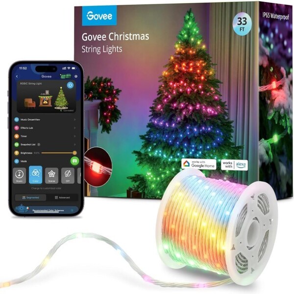 Govee LED RGBIC osvětlení pro vánoční stromek, 10m