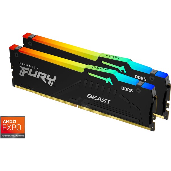 Levně Kingston Fury Beast 16GB 6000MHz DDR5 CL36 DIMM (2x8GB) RGB EXPO