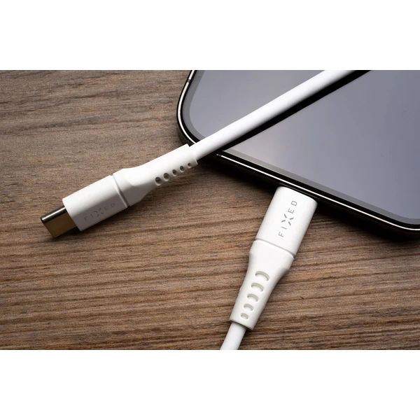 FIXED Liquid silicone USB-C/Lightning napájecí kabel 60W 1,2m bílý - Kabely a redukce - Obrázek 3IS1000601