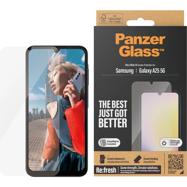 PanzerGlass Ultra-Wide Fit ochranné sklo Samsung Galaxy A25 5G s instalačním rámečkem - Ochranné folie a skla - Obrázek 3S51000P01