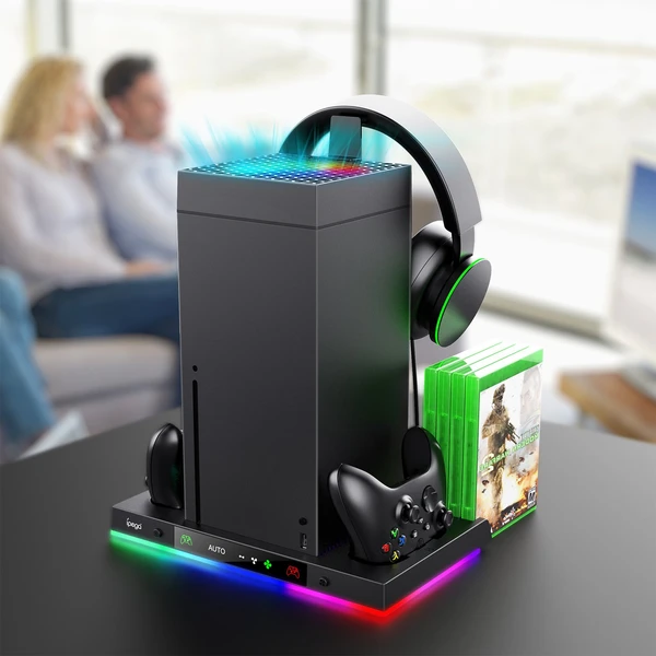 iPega XBX024S Multifunkční Nabíjecí RGB Stojan s Chlazením pro Xbox Series X - Nabíječky - Obrázek 3cf5901d932f432fb0a14f2bcdd1dc67