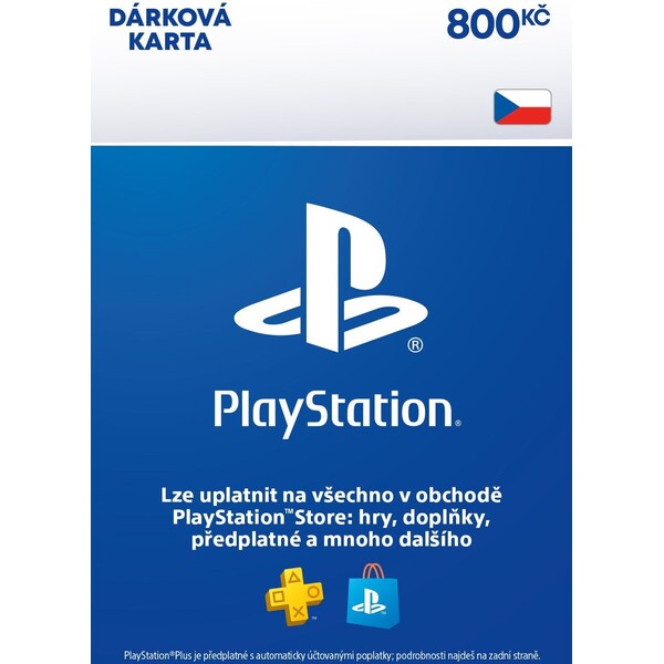 Sony PlayStation - Dárková Karta 800 Kč (online kód)