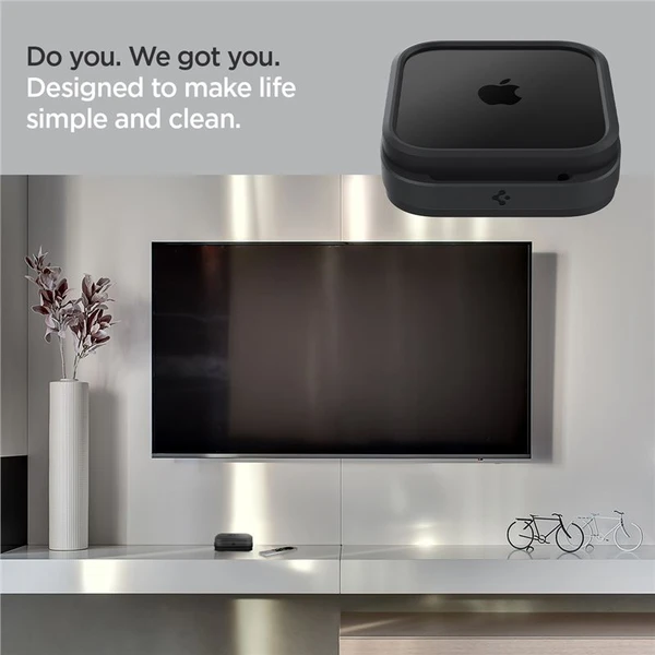 Spigen Silicone Fit Mount silikonový držák pro Apple TV 4K 3th Gen (2022) černý - Držáky - Obrázek 4574f960d5af4db58ebe03285b3635c8
