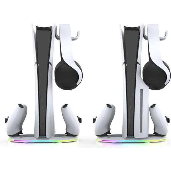 iPega P5S045 Vertikální Nabíjecí Stojan s RGB pro PS5/PS5 Slim/PS5 Pro bílý - Nabíječky - Obrázek 4becab01add94e148538bc11a63b0ced