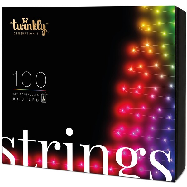 Levně Twinkly Strings Multi-Color chytré žárovky na stromeček 100 ks 8m černý kabel