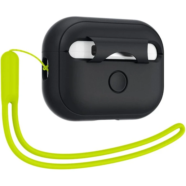 Spigen Silicone Fit pouzdro s poutkem Apple AirPods Pro (2nd Gen) černé/limetkové - Pouzdra - Obrázek 59C5000L01