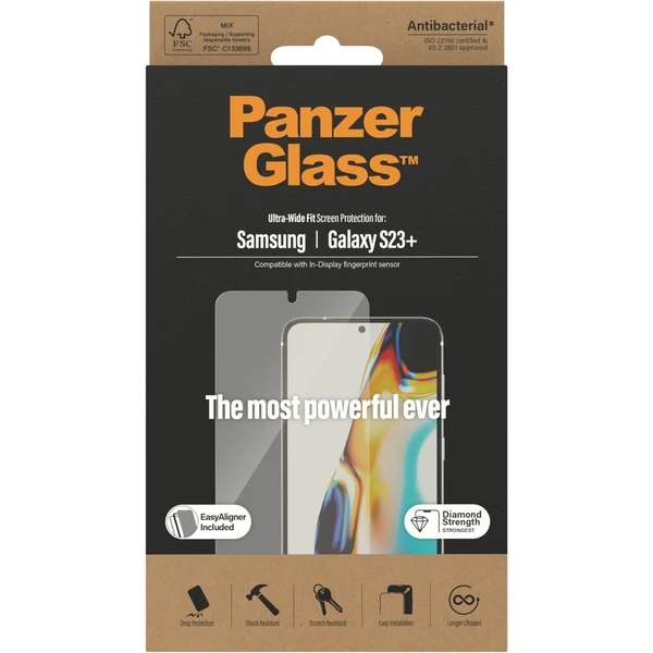 PanzerGlass™ Ultra-Wide Fit Samsung Galaxy S23+/S22+ s funkčním otiskem prstů a instalačním rámečkem - Ochranné folie a skla - Obrázek 5AS1G00101