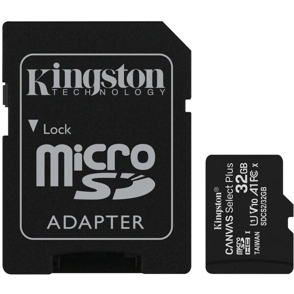 Levně Kingston microSDHC Canvas Select Plus 32GB A1 Class 10 100MB/s + SD adaptér