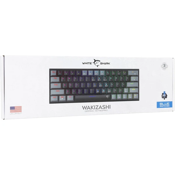 White Shark WAKIZASHI 2 herní mechanická klávesnice (US) (BLUE switch) černošedá - Klávesnice - Obrázek 61RB000K01