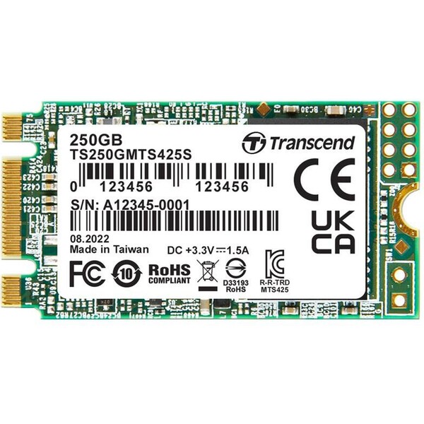 Levně TRANSCEND SSD 425S 250GB, M.2 2242 SSD, SATA3 B+M Key, TLC
