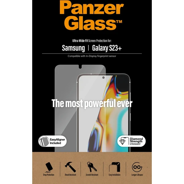 PanzerGlass™ Ultra-Wide Fit Samsung Galaxy S23+/S22+ s funkčním otiskem prstů a instalačním rámečkem - Ochranné folie a skla - Obrázek 6AS1G00101