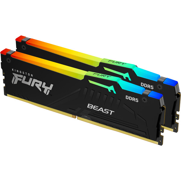 Levně Kingston FURY Beast 16GB 4800MHz DDR5 CL38 DIMM (2x8GB) RGB