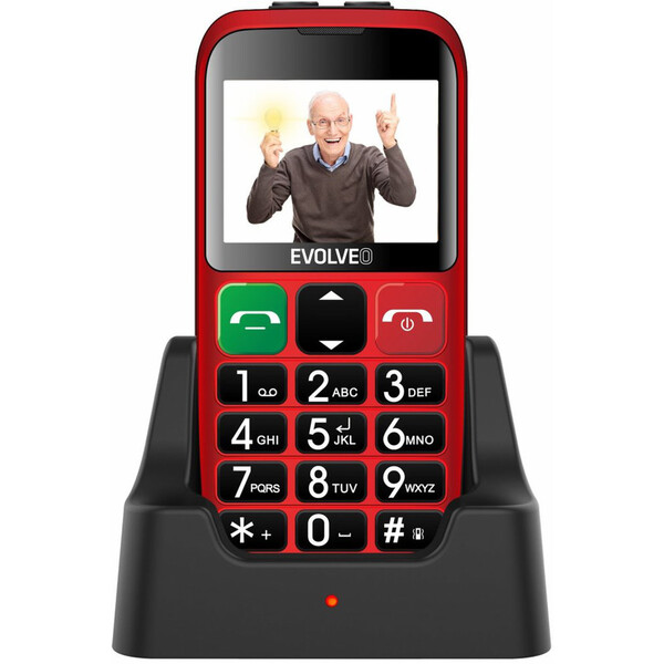 Levně EVOLVEO EasyPhone EB s nabíjecím stojánkem červený