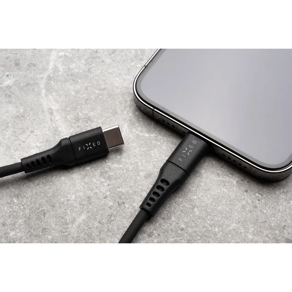 FIXED Liquid silicone USB-C/Lightning napájecí kabel 60W 1,2m černý - Kabely a redukce - Obrázek 6HS1000601