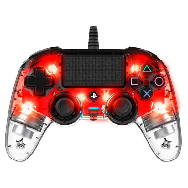 Levně Gamepad Nacon Compact Controller Clear Red (PS4)
