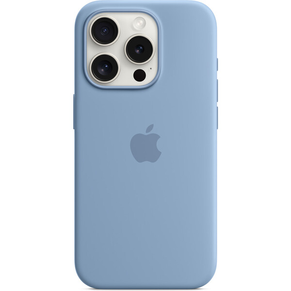 Levně Apple silikonový kryt s MagSafe na iPhone 15 Pro ledově modrý