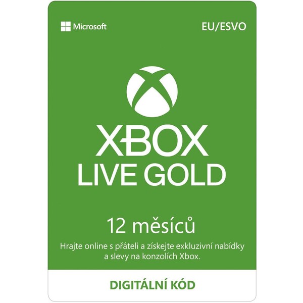 Microsoft Xbox Live Gold na 12 měsíců