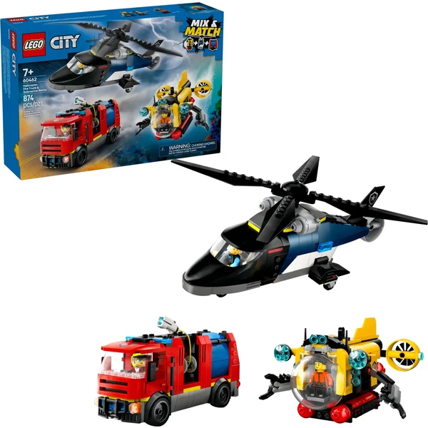 LEGO City 60462 Remix: Helikoptéra, hasičský vůz a ponorka - LEGO - Hlavní obrázek