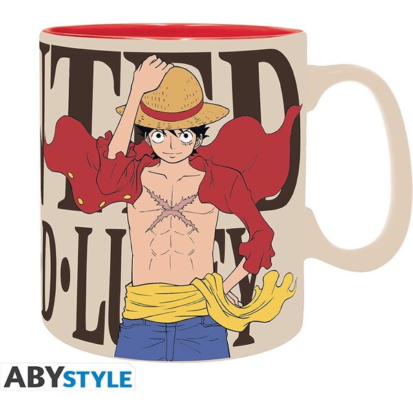 Levně Hrnek One Piece - Luffy and Wanted 460 ml (king size)