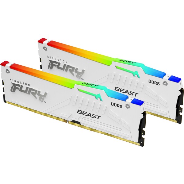 Levně Kingston Fury Beast White RGB 32GB (2x16GB) DDR5 6000 CL40