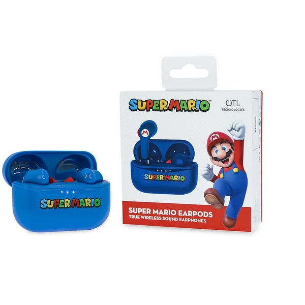 OTL bezdrátová sluchátka TWS s motivem Super Mario modrá - Sluchátka - Obrázek 7YHB300401