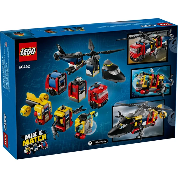 LEGO City 60462 Remix: Helikoptéra, hasičský vůz a ponorka - LEGO - Obrázek 82SE000J01