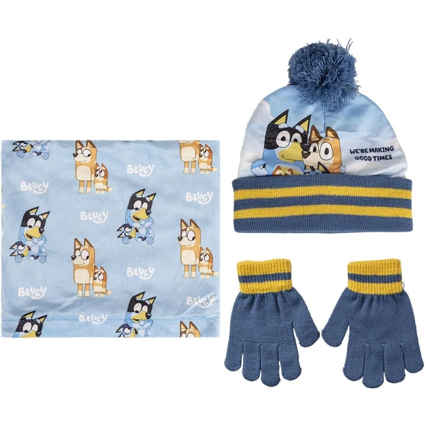 Dětský zimní set (čepice, nákrčník a rukavice) Bluey - Dárkové sety - Hlavní obrázek