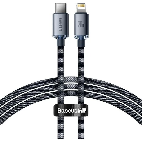 Baseus Crystal Shine Series kabel USB-C/Lightning (20W) 1,2m černý