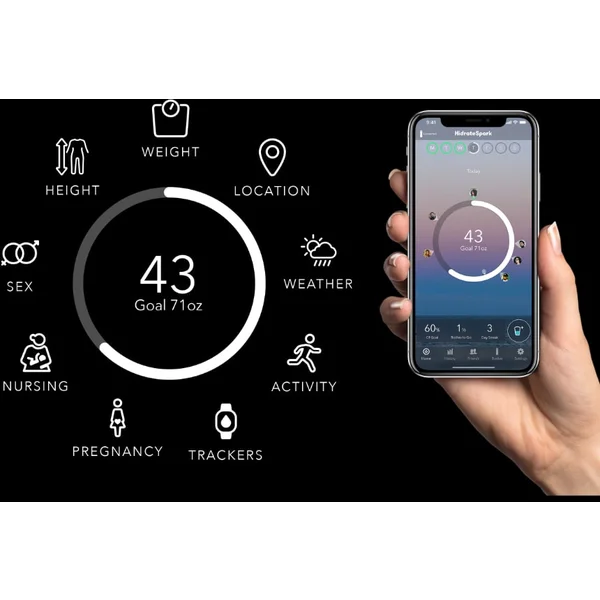HidrateSpark bluetooth chytrá láhev s brčkem černá - Chytré láhve - Obrázek 8TXEF00101