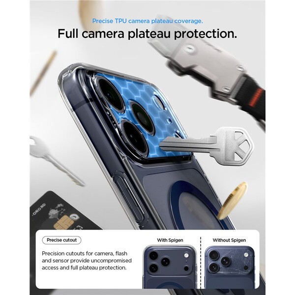 Spigen Ultra Hybrid MagSafe kryt iPhone 17 Pro clear deep blue - Pouzdra - Obrázek 9004bf7a3d49452880caec9cbe8d35e3