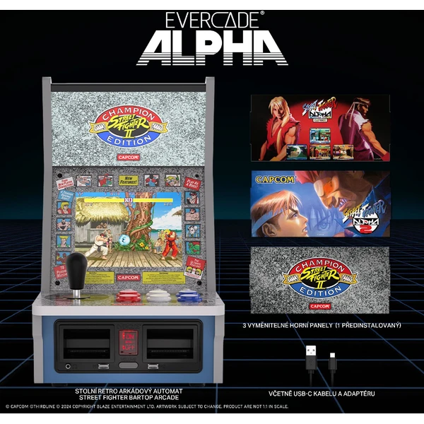 Evercade Alpha Street Fighter Bartop Arcade stolní retro arkádový automat - Konzole - Obrázek 93H7000K01